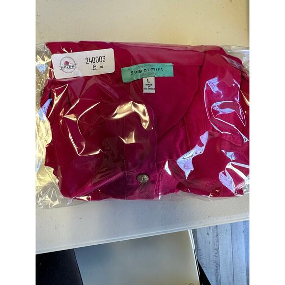 Womens Top Size Large Magenta Button Down Workwear Office Attire Outdoorsy Work - Picture 9 of 9
